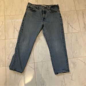 Levi’s premium blue denim jeans.  Button fly.  Red tab.  Wedgies!